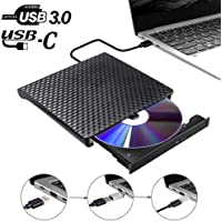 Grabadora DVD CD Externa USB 3.0 USB Type-C- USB Portátil C Quemador DVD RW Externo Óptico Superdrive Compatible con…